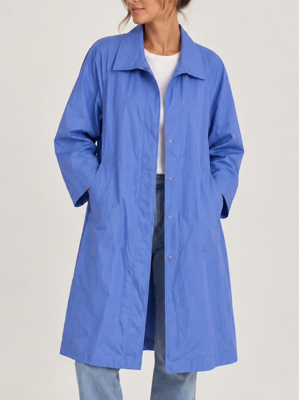 Vintage London Fog Lightweight Blue Trench Coat